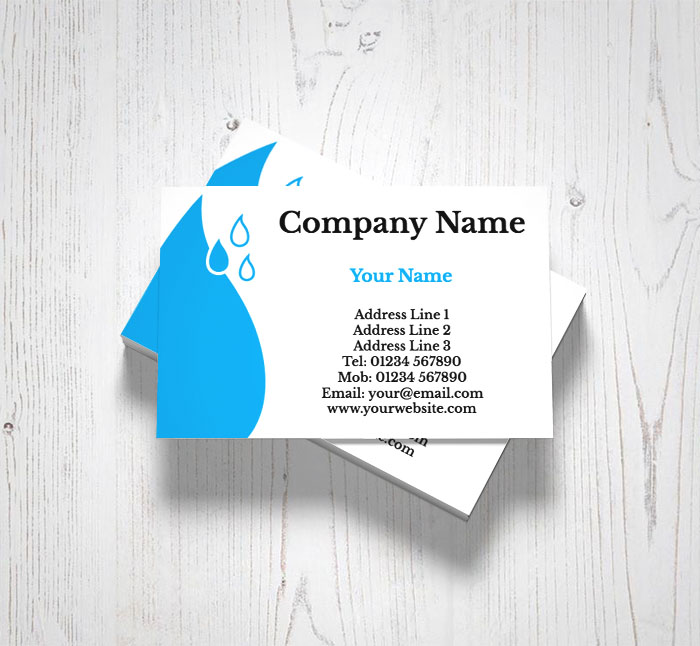 big blue droplet business cards