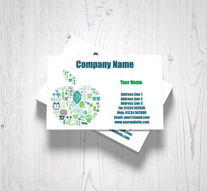 healthy living apple business cards
