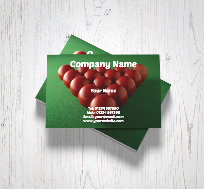snooker business cards