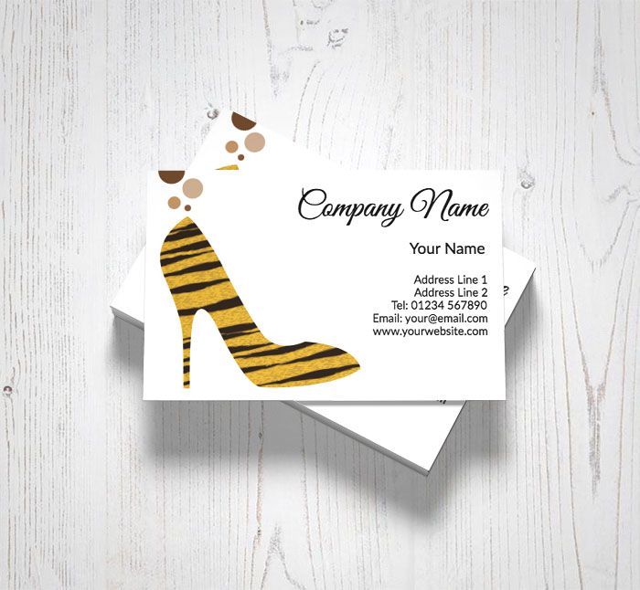 striped shoe business cards