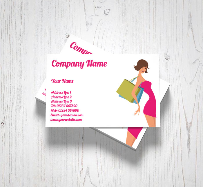 lady shopper business cards