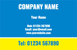 blue and yellow business cards