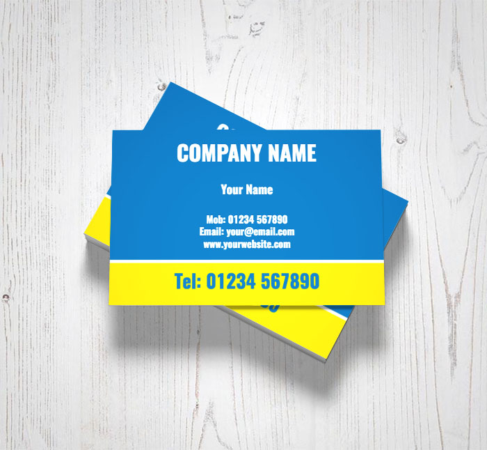 blue and yellow business cards