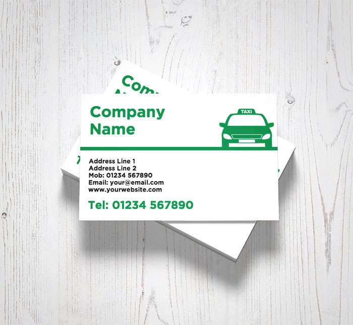 green car business cards