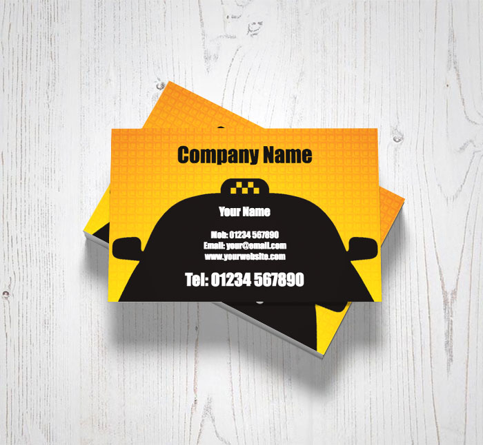 taxi silhouette business cards