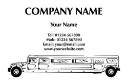 stretched hummer business cards