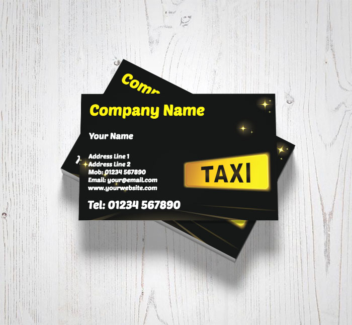 taxi sign business cards