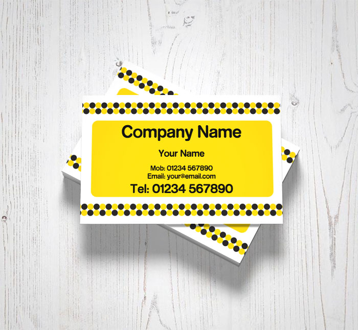yellow and black dots business cards