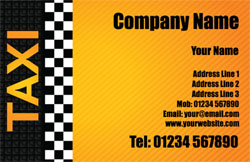 chequered taxi business cards