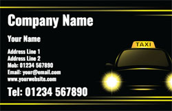 taxi headlights business cards