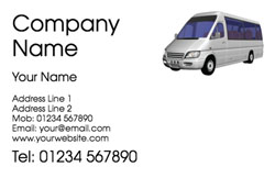 minibus hire business cards