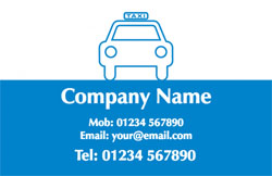 blue outline taxi business cards