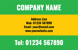 green and yellow business cards