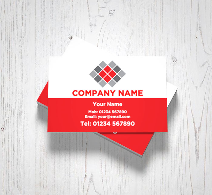 red tiling business cards