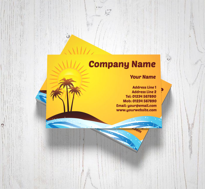 tropical island business cards