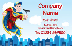 superhero window cleaner cards