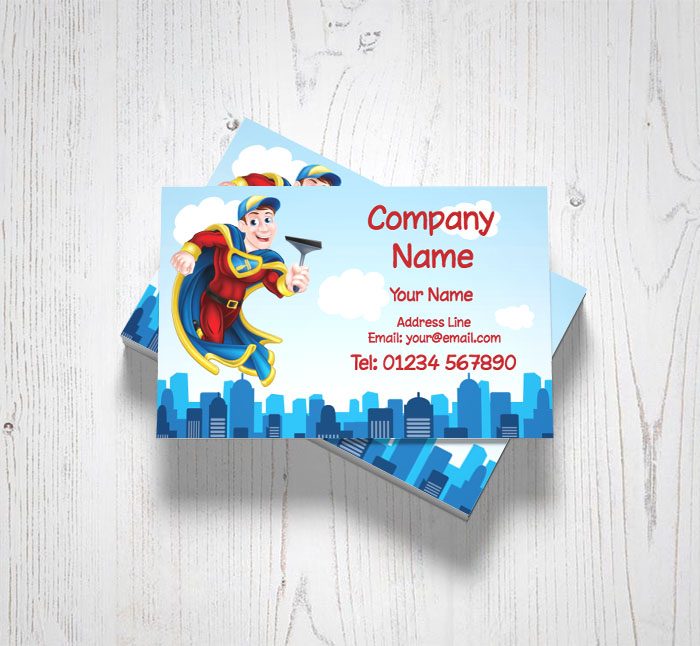 superhero window cleaner cards