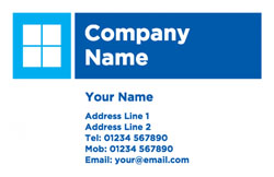 blue window business cards