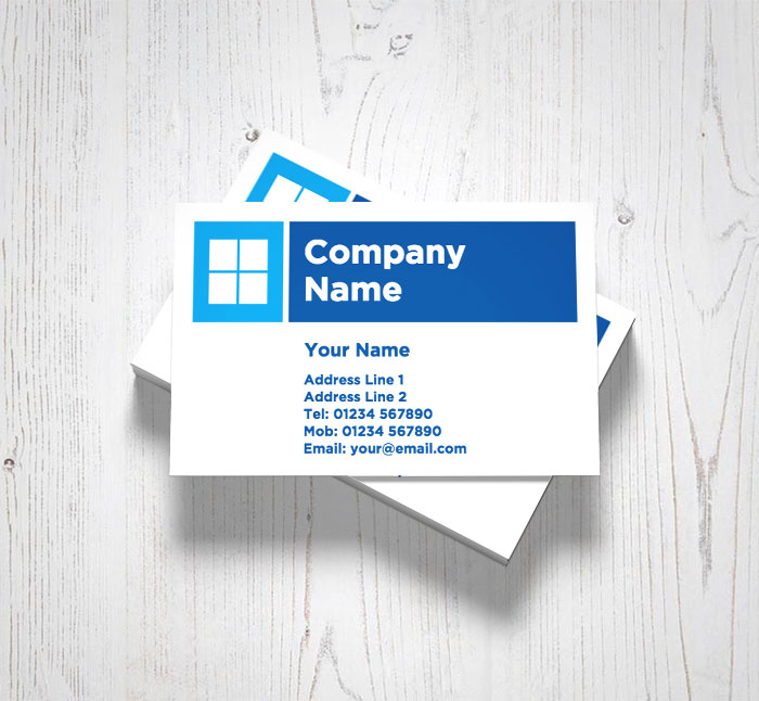 blue window business cards