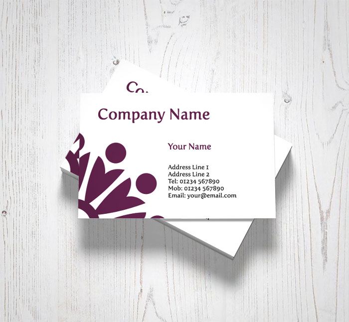 purple icon business cards