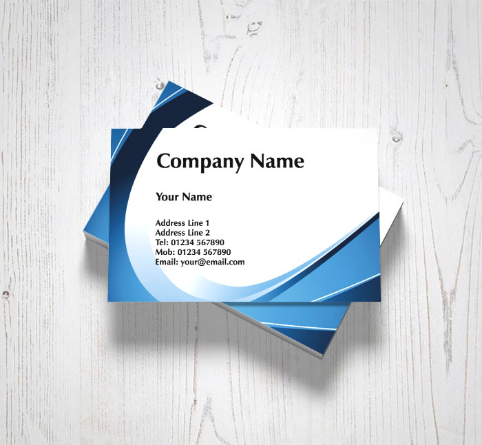 blue swish business cards
