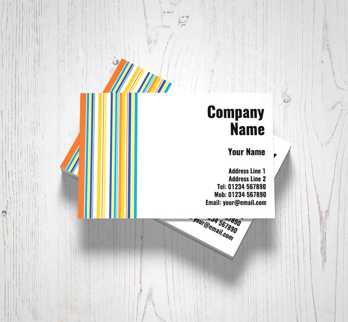coloured stripes business cards