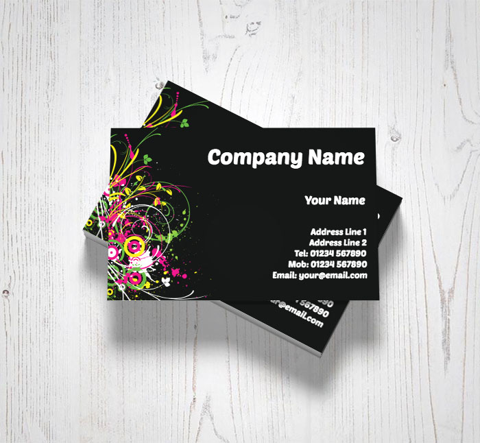black floral business cards