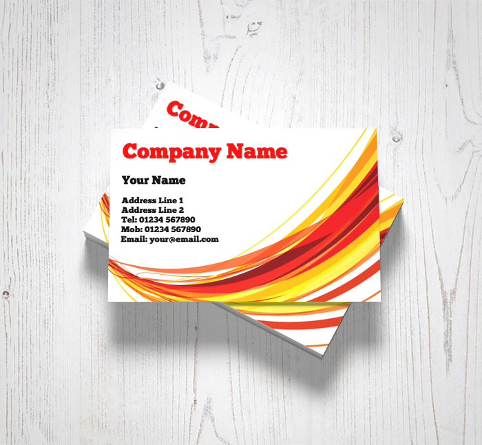 red swish business cards