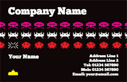 space invaders business cards