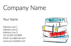 stack of books business cards