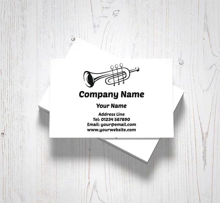 sketched trumpet business cards