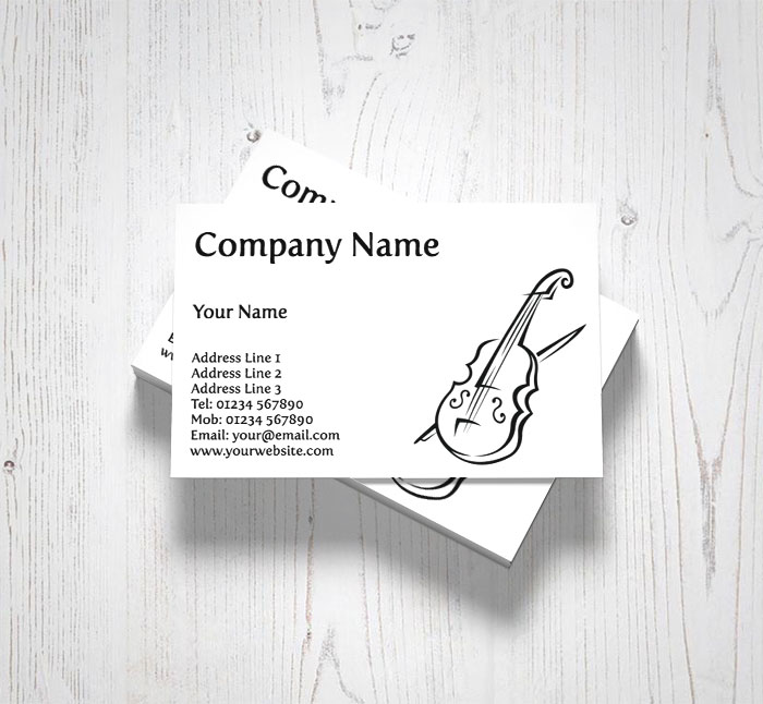 sketched violin business cards