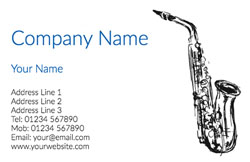 sketched saxophone business cards