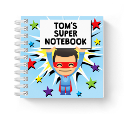 superhero holding sign mini notebook