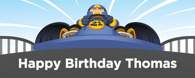 go kart party banner