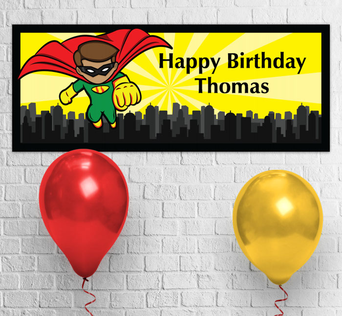 superhero party banner