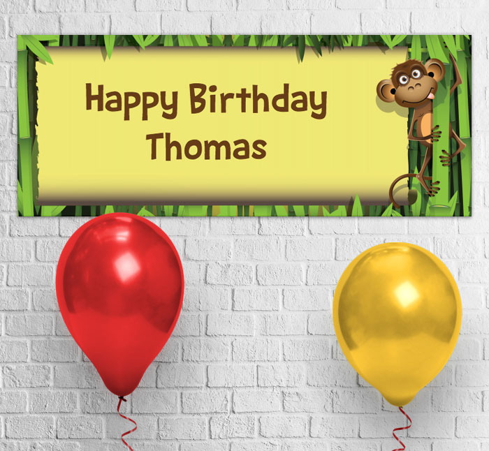 cheeky monkey party banner