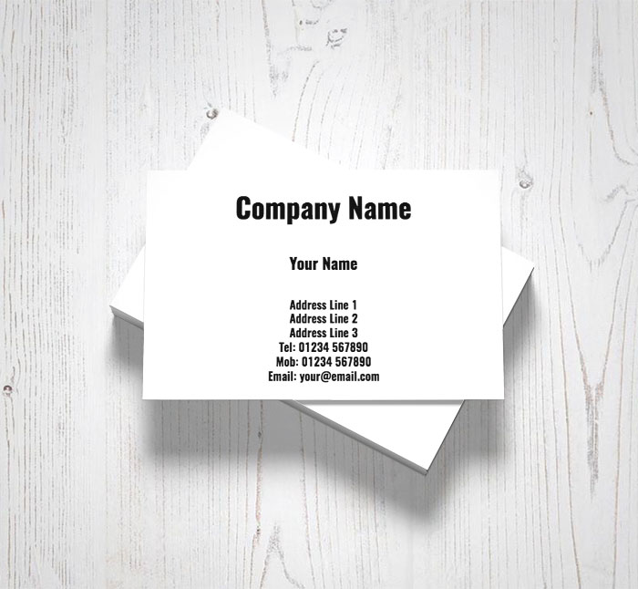 simple white business cards