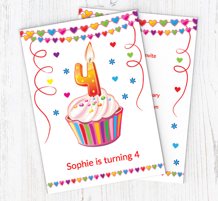 4th birthday party invitations