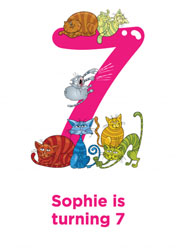 cats 7th birthday party invitations