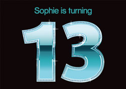 teal 13th birthday party invitations