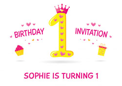 1st princess birthday party invitations
