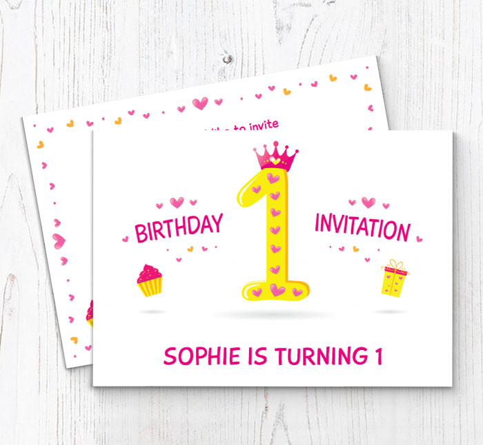 1st princess birthday party invitations