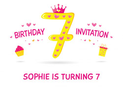 7th princess birthday party invitations