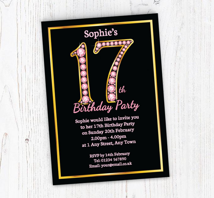 pink-diamonds-17th-birthday-party-invitations-personalise-online-plus