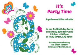 butterfly 2nd birthday party invitations