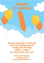 1st birthday balloon party invitations