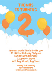 2nd birthday balloon party invitations