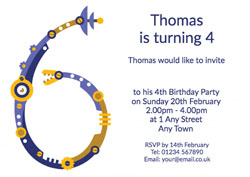 robot 6th birthday party invitations
