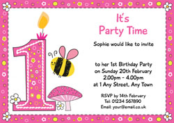 bumble bee 1st birthday invitations